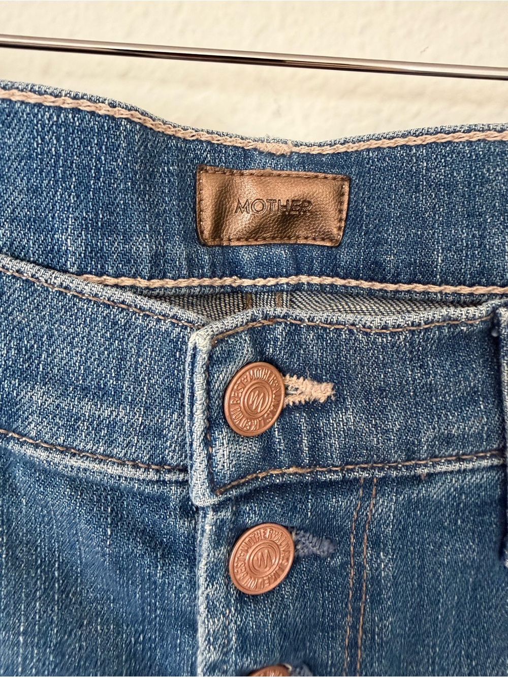 Mother Pixie Dazzler Ankle Fray Jeans Beginner’s Luck Blue Size 30 Minimalist - Picture 7 of 14
